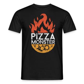 Pizza-Monster, lustiger Spruch, Pizza-Spruch - Männer T-Shirt - Schwarz - Vorne - AI Model Male 178 light (178cm)