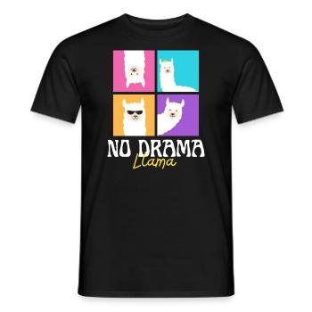 No drama llama - Men's T-Shirt - black - Front - AI Model Male 178 light (178cm)