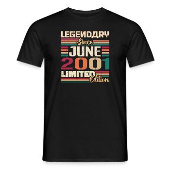 Légendaire Juin 2001 Edition Limitée Juin 2001 - T-shirt homme - noir - Devant - AI Model Male 178 light (178cm)