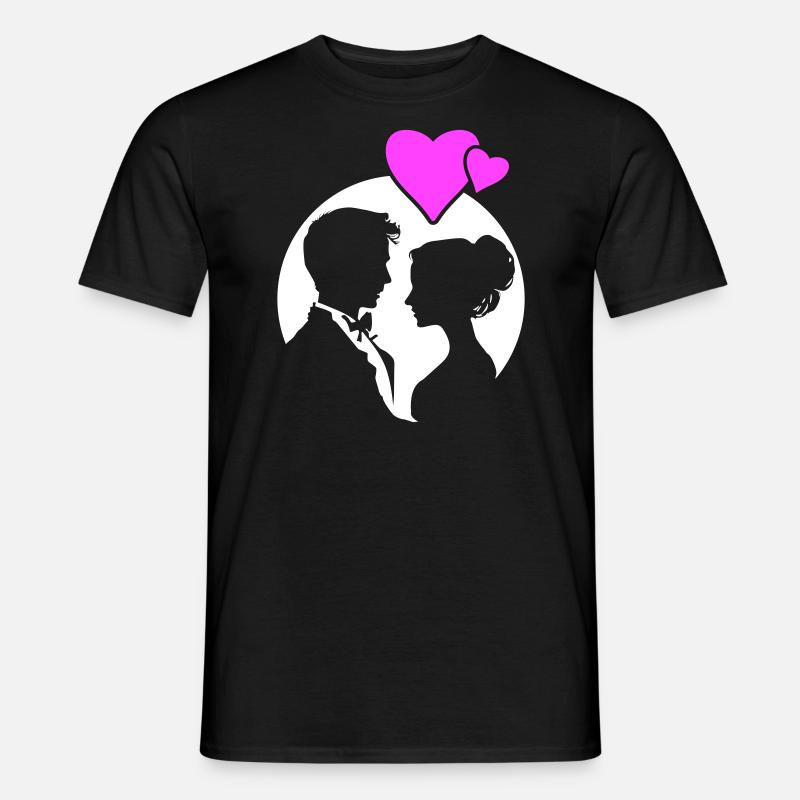 Ehepaar Hochzeit Silhouette - Männer T-Shirt - Schwarz