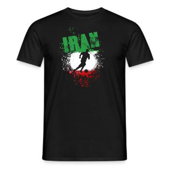 iran, fußball,fußballspieler,free iran,flagge - Männer T-Shirt - Schwarz - Vorne - AI Model Male 178 light (178cm)