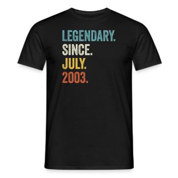 20 Years Old Legendary Since July 2003 20th - Men's T-Shirt - black - Front - AI Model Male 178 light (178cm)