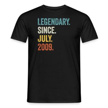 14e anniversaire 14 ans légendaires depuis juillet 2009 - T-shirt homme - noir - Devant - AI Model Male 178 light (178cm)