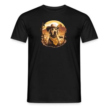 Sheriff Labrador vor Canyon - Männer T-Shirt - Schwarz - Vorne - AI Model Male 178 light (178cm)