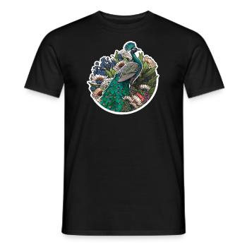 Schöner Pfau - Männer T-Shirt - Schwarz - Vorne - AI Model Male 178 light (178cm)