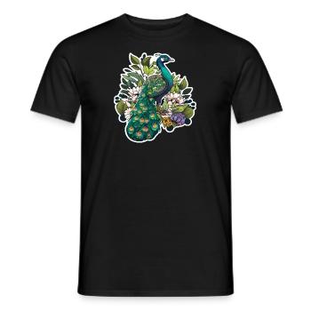 Schöner Pfau - Männer T-Shirt - Schwarz - Vorne - AI Model Male 178 light (178cm)