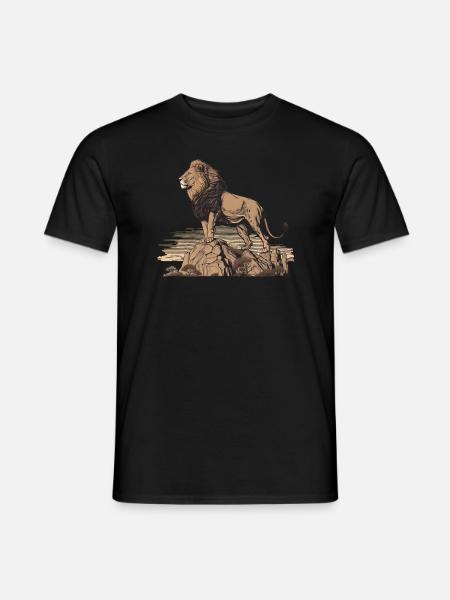 Mächtiger Löwe - Männer T-Shirt - Schwarz