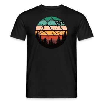 Outdoor Wandern Natur - Männer T-Shirt - Schwarz - Vorne - AI Model Male 178 light (178cm)