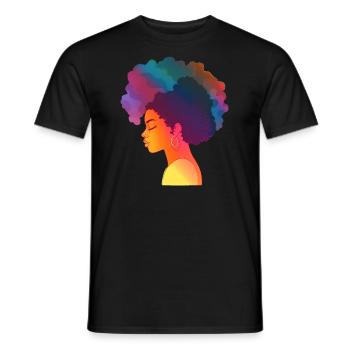 Gradient Afro Woman - Men's T-Shirt - black - Front - AI Model Male 178 light (178cm)