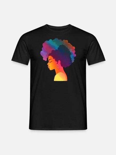 Gradient Afro Woman - Men's T-Shirt - black