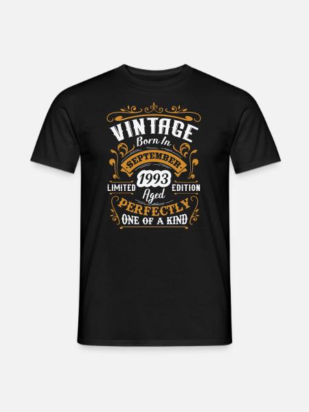 Cadeau anniversaire vintage né en septembre 1993 - Mænd T-shirt - sort
