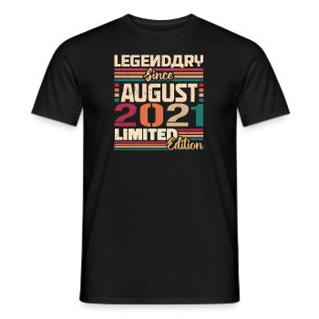 2021 August Birthday Legend August 2021 - Men's T-Shirt - black - Front - AI Model Male 178 light (178cm)