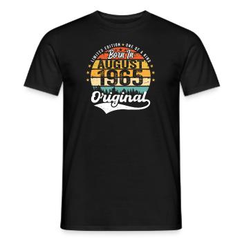 August 1965 Birthday Gift Ideas 1965 August - Men's T-Shirt - black - Front - AI Model Male 178 light (178cm)
