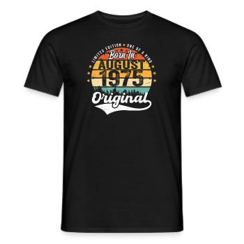 August 1975 Birthday Gift Ideas 1975 August - Men's T-Shirt - black - Front - AI Model Male 178 light (178cm)