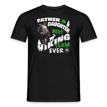 Wandern Berge stolzer Papa Tochter Team Vatertag - Männer T-Shirt - Schwarz - Vorne - AI Model Male 178 light (178cm)