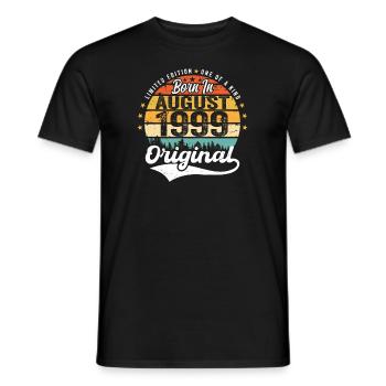 August 1999 Geburtstag Geschenkideen 1999 August - Männer T-Shirt - Schwarz - Vorne - AI Model Male 178 light (178cm)