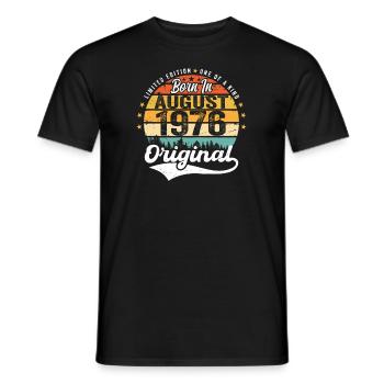 August 1976 Geburtstag Geschenkideen 1976 August - Männer T-Shirt - Schwarz - Vorne - AI Model Male 178 light (178cm)