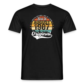 August 1987 Geburtstag Geschenkideen 1987 August - Männer T-Shirt - Schwarz - Vorne - AI Model Male 178 light (178cm)