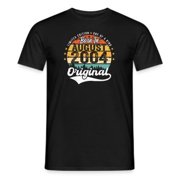 Août 2004 Idées cadeaux d’anniversaire 2004 Août - T-shirt homme - noir - Devant - AI Model Male 178 light (178cm)
