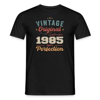 September 1985 Jubilee 1985 September Gift - Men's T-Shirt - black - Front - AI Model Male 178 light (178cm)