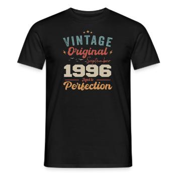 September 1996 Anniversary 1996 September Gift - Men's T-Shirt - black - Front - AI Model Male 178 light (178cm)