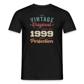 September 1999 Anniversary 1999 September Gift - Men's T-Shirt - black - Front - AI Model Male 178 light (178cm)