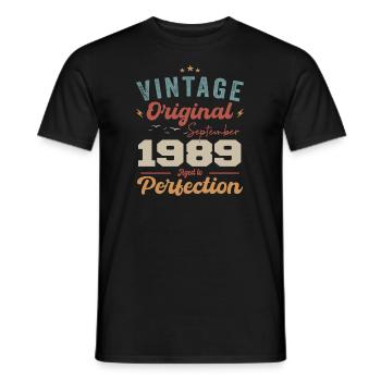 September 1989 Jubilee 1989 September Gift - Men's T-Shirt - black - Front - AI Model Male 178 light (178cm)