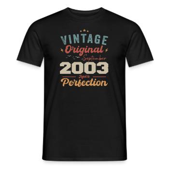 September 2003 Anniversary 2003 September Gift - Men's T-Shirt - black - Front - AI Model Male 178 light (178cm)