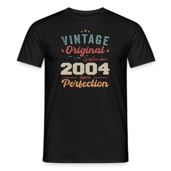September 2004 Anniversary 2004 September Gift - Men's T-Shirt - black - Front - AI Model Male 178 light (178cm)