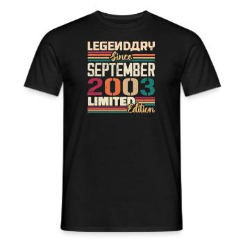 September 2003 Anniversary 2003 September Gift - Men's T-Shirt - black - Front - AI Model Male 178 light (178cm)
