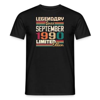 Septembre 1990 Jubilé 1990 Septembre Don - T-shirt homme - noir - Devant - AI Model Male 178 light (178cm)
