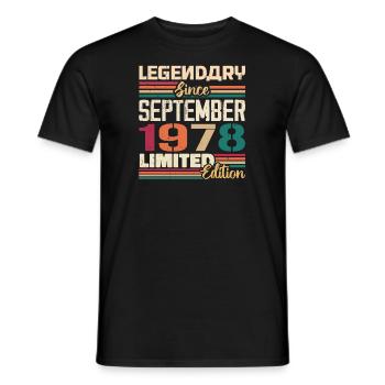 September 1978 Jubilee 1978 September Gift - Men's T-Shirt - black - Front - AI Model Male 178 light (178cm)