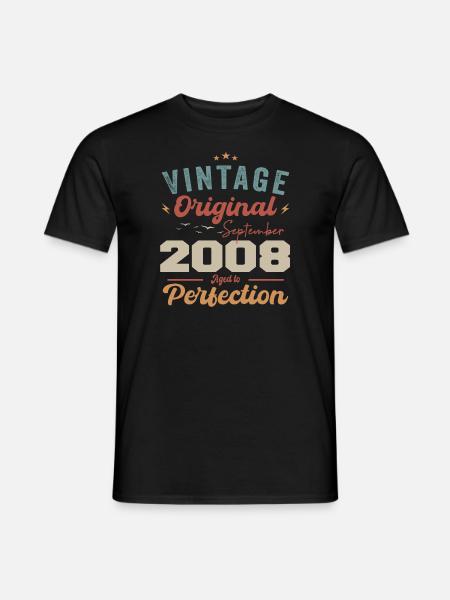 September 2008 Jubiläum 2008 September Geschenk - Männer T-Shirt - Schwarz
