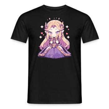 Cute Chibi Princess - Cute Fairy Tale Design - Men's T-Shirt - black - Front - AI Model Male 178 light (178cm)