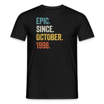 25 Years Epic Since October 1998 25th Birthday - Men's T-Shirt - black - Front - AI Model Male 178 light (178cm)