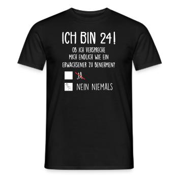 Ich Bin 24! - 24. Geburtstag 24 - Männer T-Shirt - Schwarz - Vorne - AI Model Male 178 light (178cm)