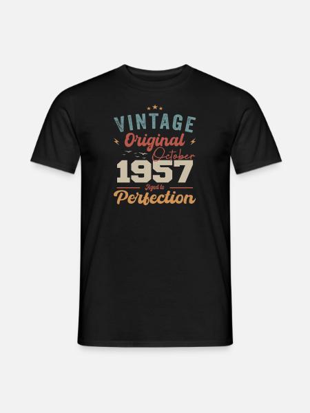 Oktober 1957 Geburtstagsgeschenk 1957 Oktober - Mænd T-shirt - sort