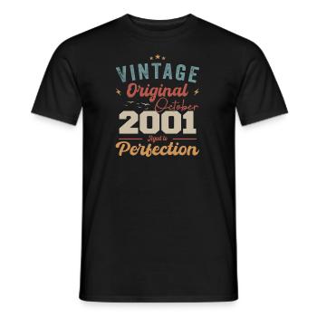 Octobre 2001 Cadeau d’anniversaire 2001 Octobre - T-shirt homme - noir - Devant - AI Model Male 178 light (178cm)