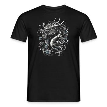 Chinese Dragon - Men's T-Shirt - black - Front - AI Model Male 178 light (178cm)