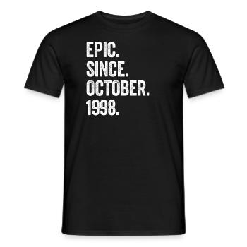 25 Years Epic Since October 1998 25th Birthday - Men's T-Shirt - black - Front - AI Model Male 178 light (178cm)
