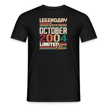 October 2004 Vintage - Birthday Gift 2004 - Men's T-Shirt - black - Front - AI Model Male 178 light (178cm)