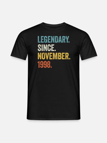 25 Years Legendary November 1998 25th Birthday - Men's T-Shirt - black