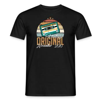 Born in November 2010 Retro - Men's T-Shirt - black - Front - AI Model Male 178 light (178cm)