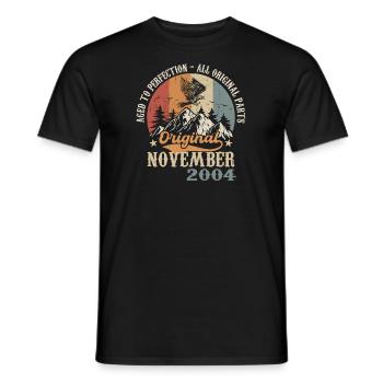 Birthday in November 2004 - November 2004 - Men's T-Shirt - black - Front - AI Model Male 178 light (178cm)