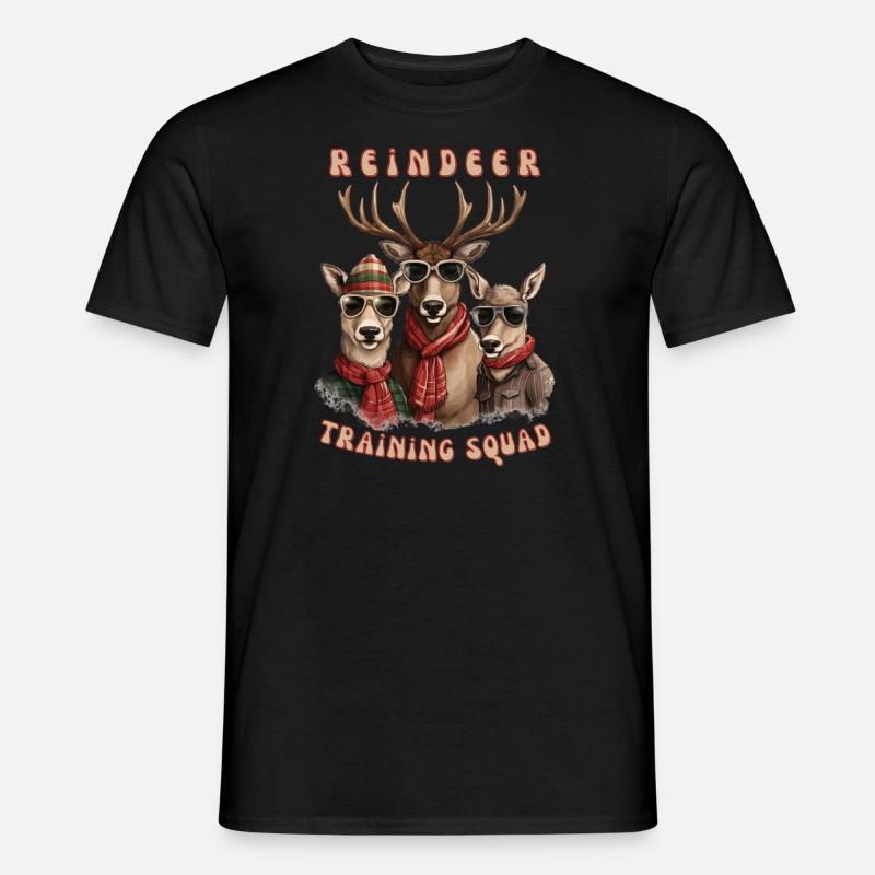 Rentier-Trainingstruppe - Männer T-Shirt - Schwarz