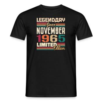 Legendary since November 1965 - Gift 1965 - Men's T-Shirt - black - Front - AI Model Male 178 light (178cm)