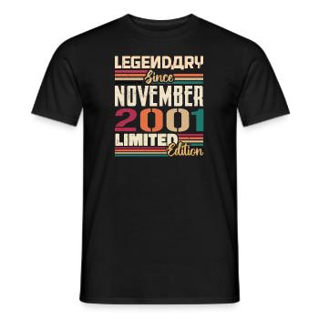 Légendaire depuis novembre 2001 - Cadeau 2001 - T-shirt homme - noir - Devant - AI Model Male 178 light (178cm)
