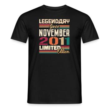 Légendaire depuis novembre 2011 - Cadeau 2011 - T-shirt homme - noir - Devant - AI Model Male 178 light (178cm)