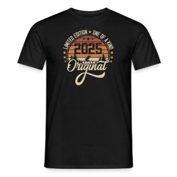 2025 Vintage Jahrgang Retro Geburtstag Geschenk - Männer T-Shirt - Schwarz - Vorne - AI Model Male 178 light (178cm)