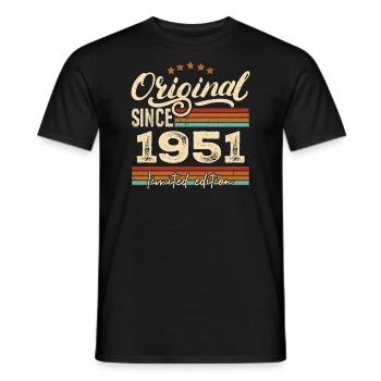 Original 1951 Jahrgang - 1951 Geburtstagsgeschenk - Männer T-Shirt - Schwarz - Vorne - AI Model Male 178 light (178cm)